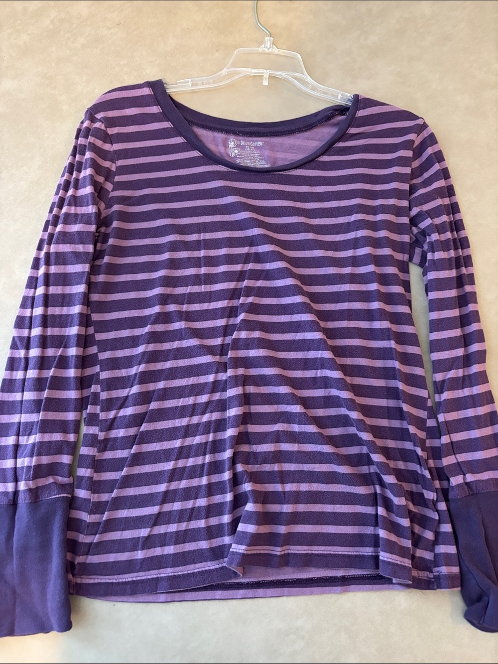 No Boundaries Purple & Lavender Striped Long Sleeve Top